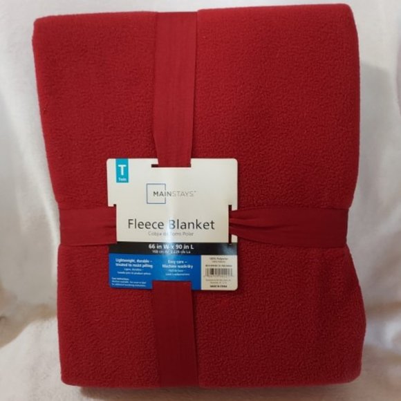 Mainstays Other - NWT Mainstays Twin Red Sedona Fleece Blanket NWT